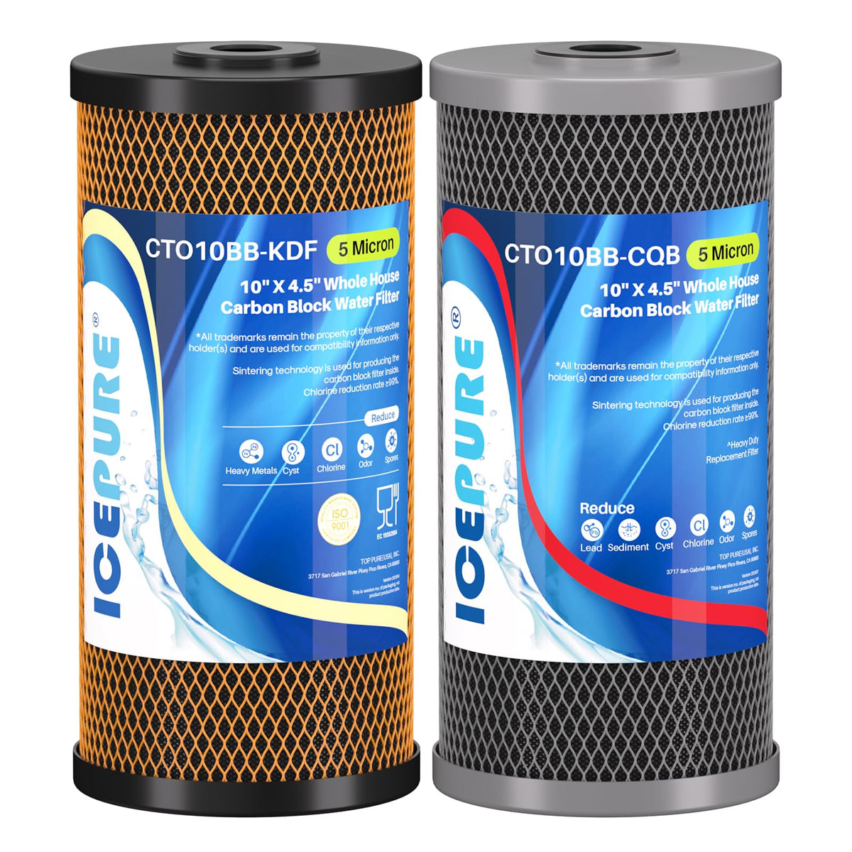 2 Stage 10" x 4.5" Whole House Carbon Water Filter Set (Lead Removal Filter + Heavy Metals Removal Filter / 2 Count (Pack of 1))