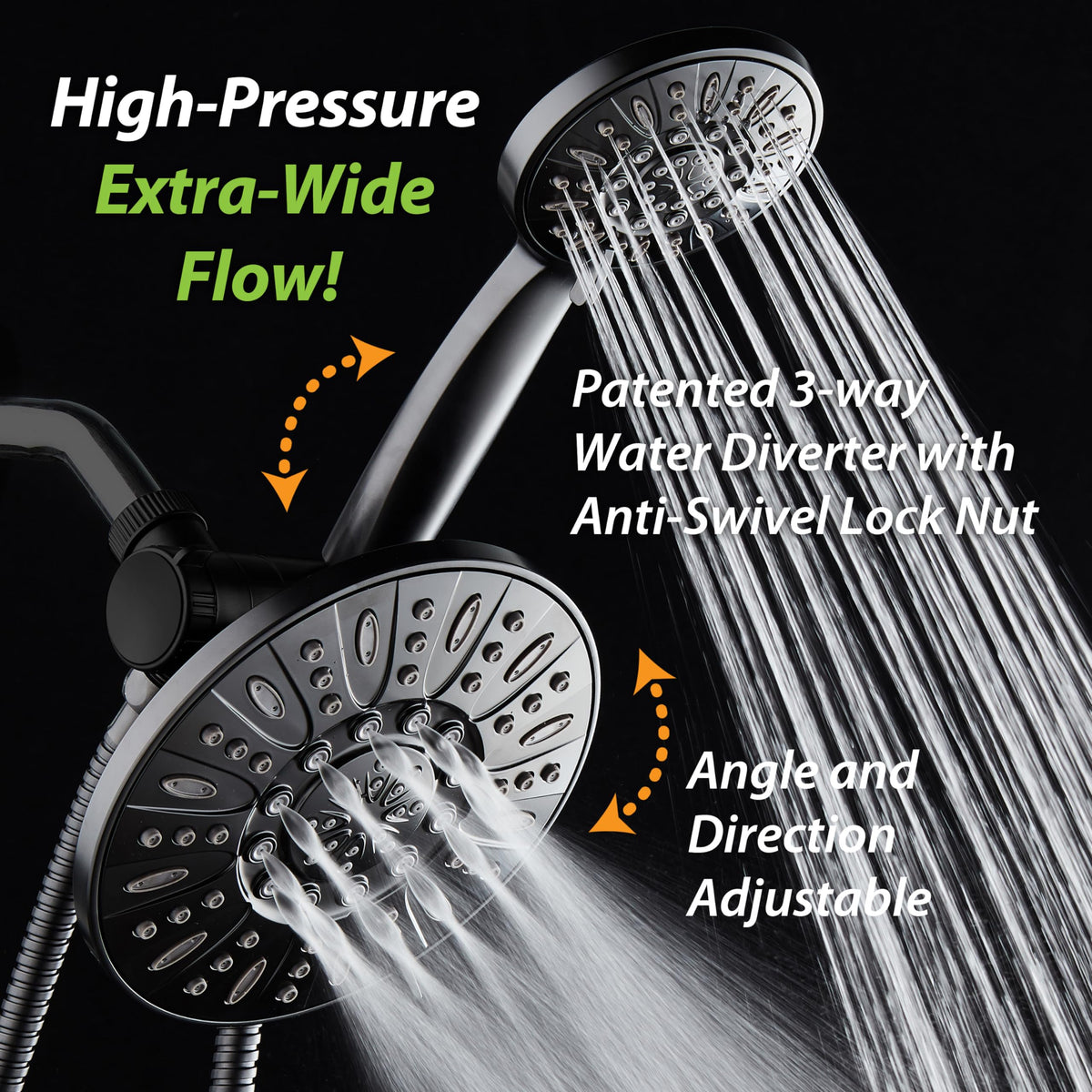 7" Premium High Pressure 3 (2.5 Gallons Per Minute / Matte Black)