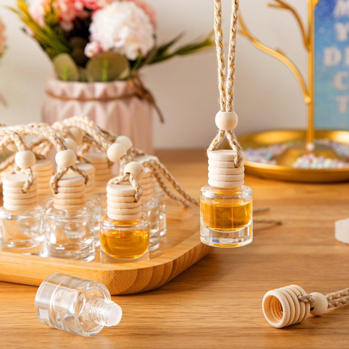 150 Pieces Hanging Car Diffuser Air Freshener Bottle Set (Clear)