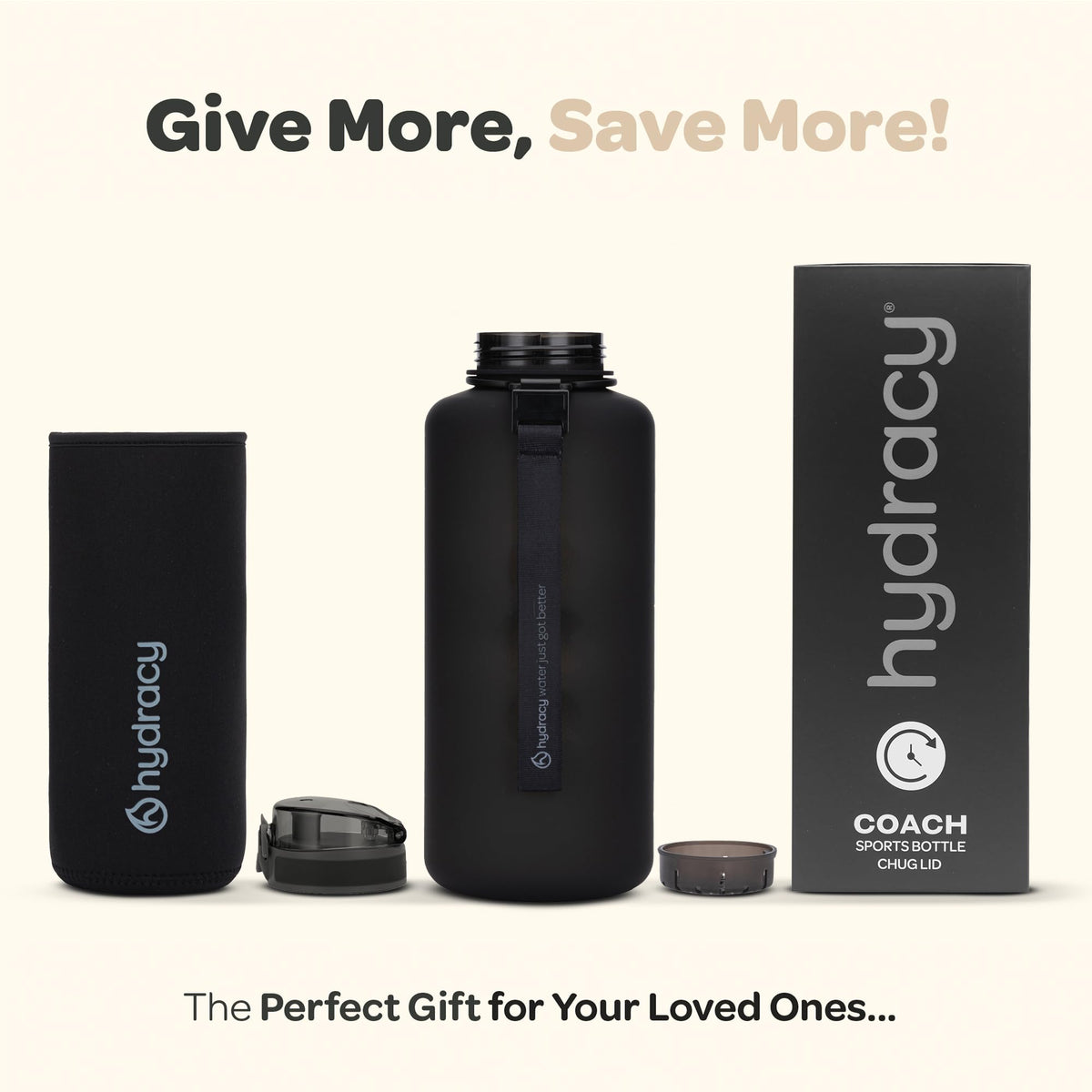 Motivational Water Bottle with Time Marker & Fruit Infuser 64 oz (Space Grey / 64 Ounces)