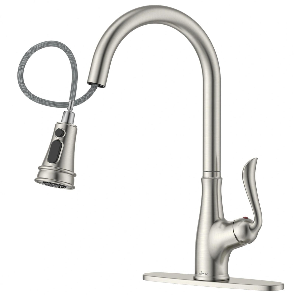 Vintage Style Brushed Nickel Kitchen Faucet with Pull Down Sprayer (Brushed Nickel)