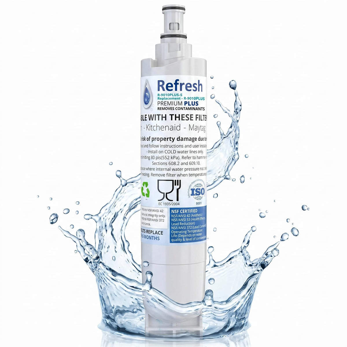 Refresh Plus NSF 53 Refrigerator Water Filter (1 Count (Pack of 1))