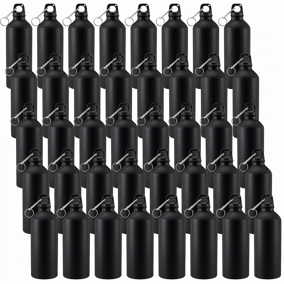 30 Pcs Aluminum Water Bottles Bulk Reusable Bottles (Black)