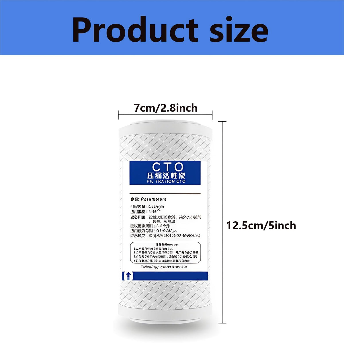 2.5" x 5" CTO Carbon Block Water Filter Cartridge Replacement