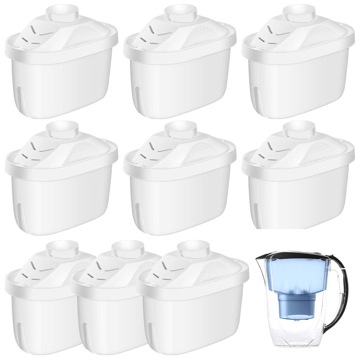 Alkaline Water Filter Cartridges Replacement for Pitcher