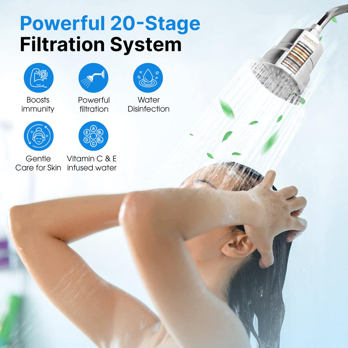 20 Stage Filtered Shower Head with High Pressure
