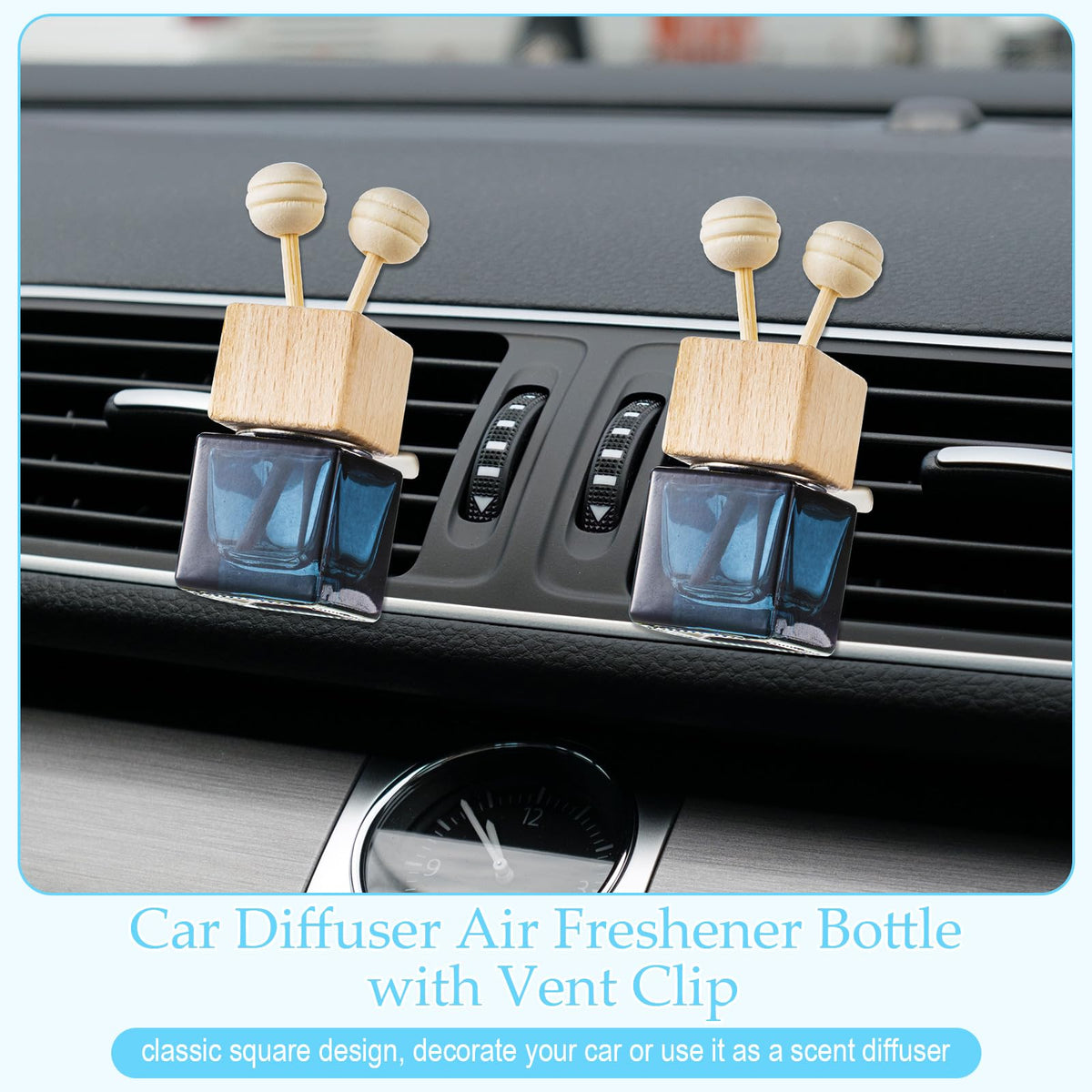 80 Pcs Car Diffuser Vent Clip Empty Diffuser Bottle (Gradient Black)