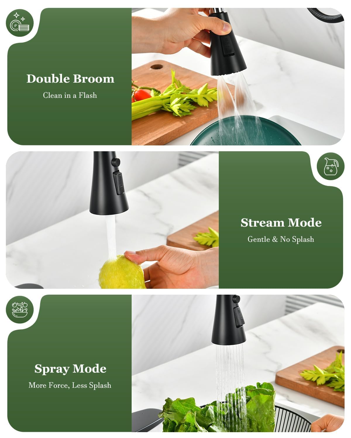 Touchless Kitchen Faucet Black with Pull Down Sprayer (Smart Black Matte)