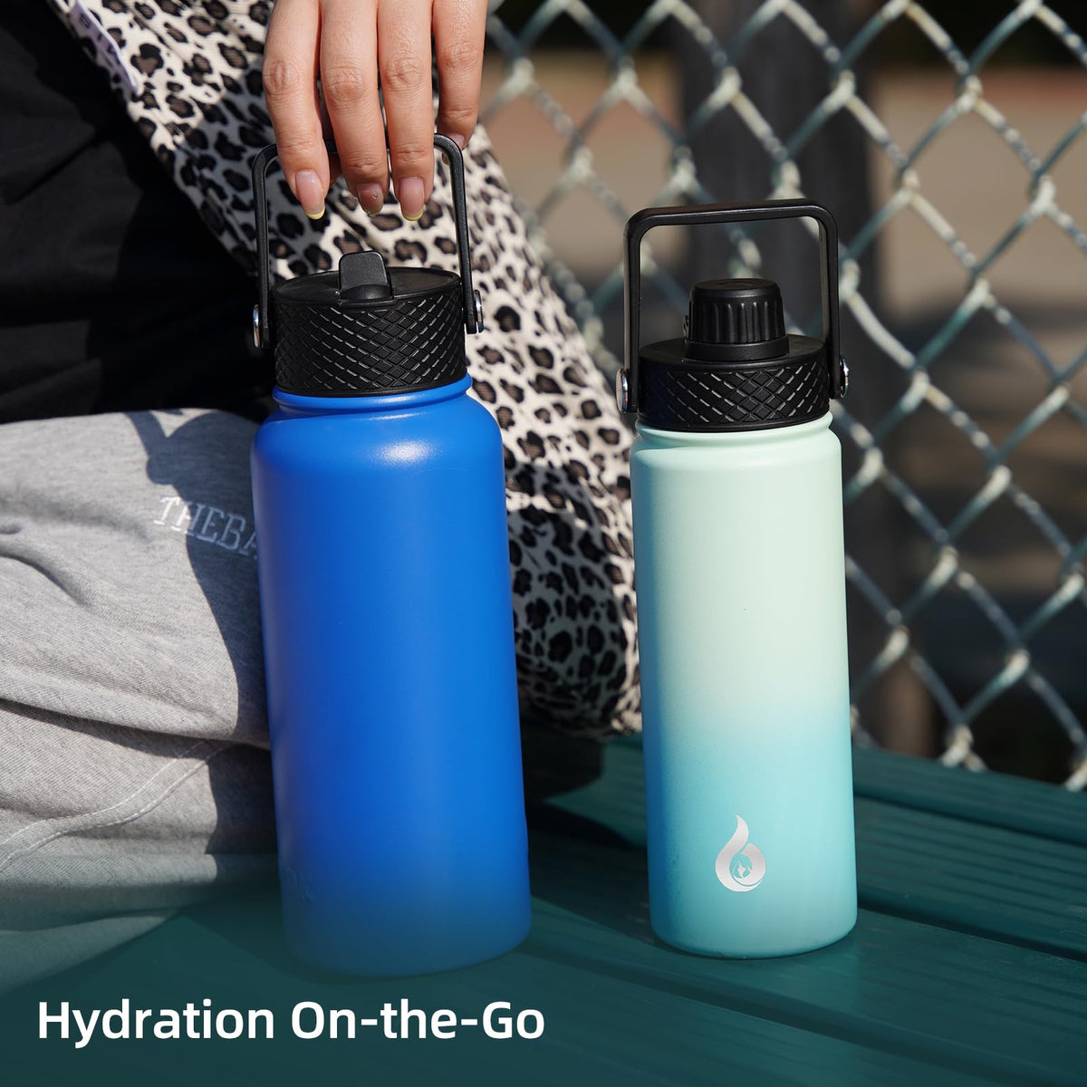 22oz Insulated Water Bottle with Straw Lid (22 Ounces / Sapphire)