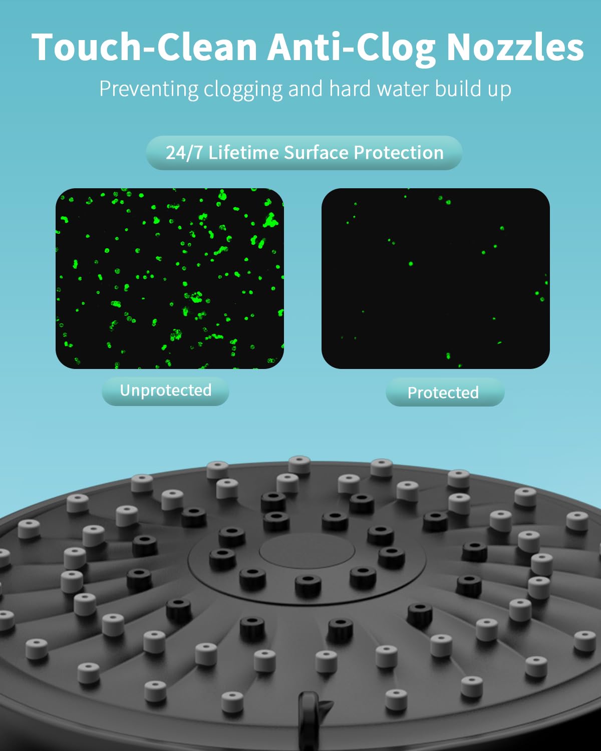 Shower Head with Handheld (6 Spray-Settings / Matte Black)
