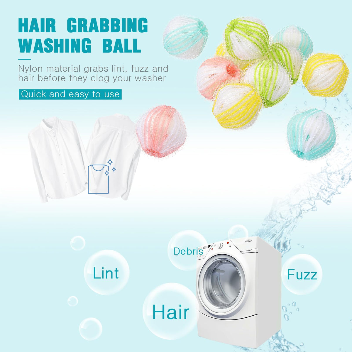 12 Pieces Pet Hair Remover for Laundry (Fresh Color)