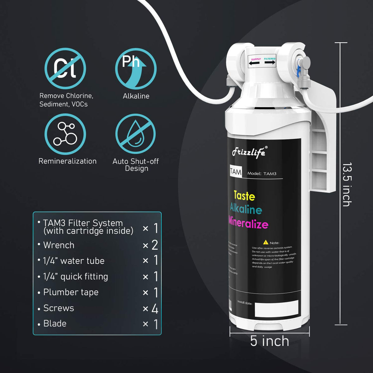 TAM3 Under Sink Inline Water Filter