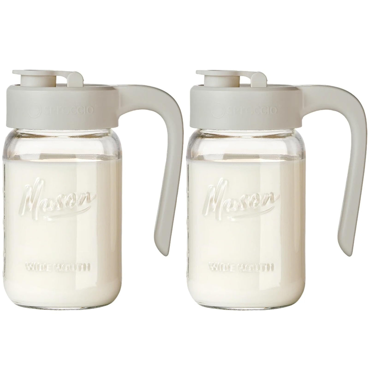 32 oz Glass Pitcher with Lid (Beige)