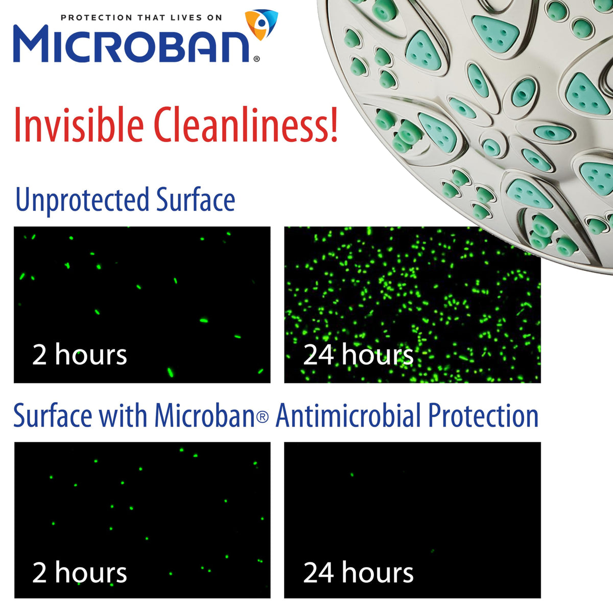 Antimicrobial (2.5 Gallons Per Minute / Satin Nickel / Coral Green Jets)