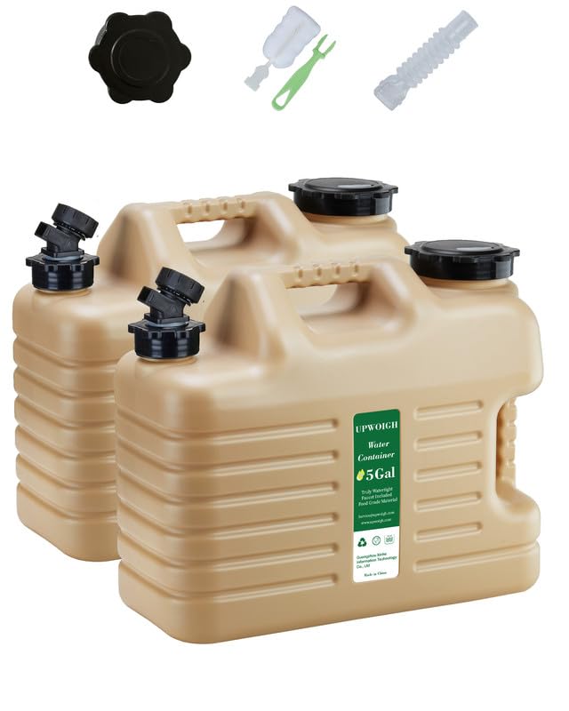 5 Gallon Camping Water Jug with Spigot (Sand Beige / 5 Gallon)