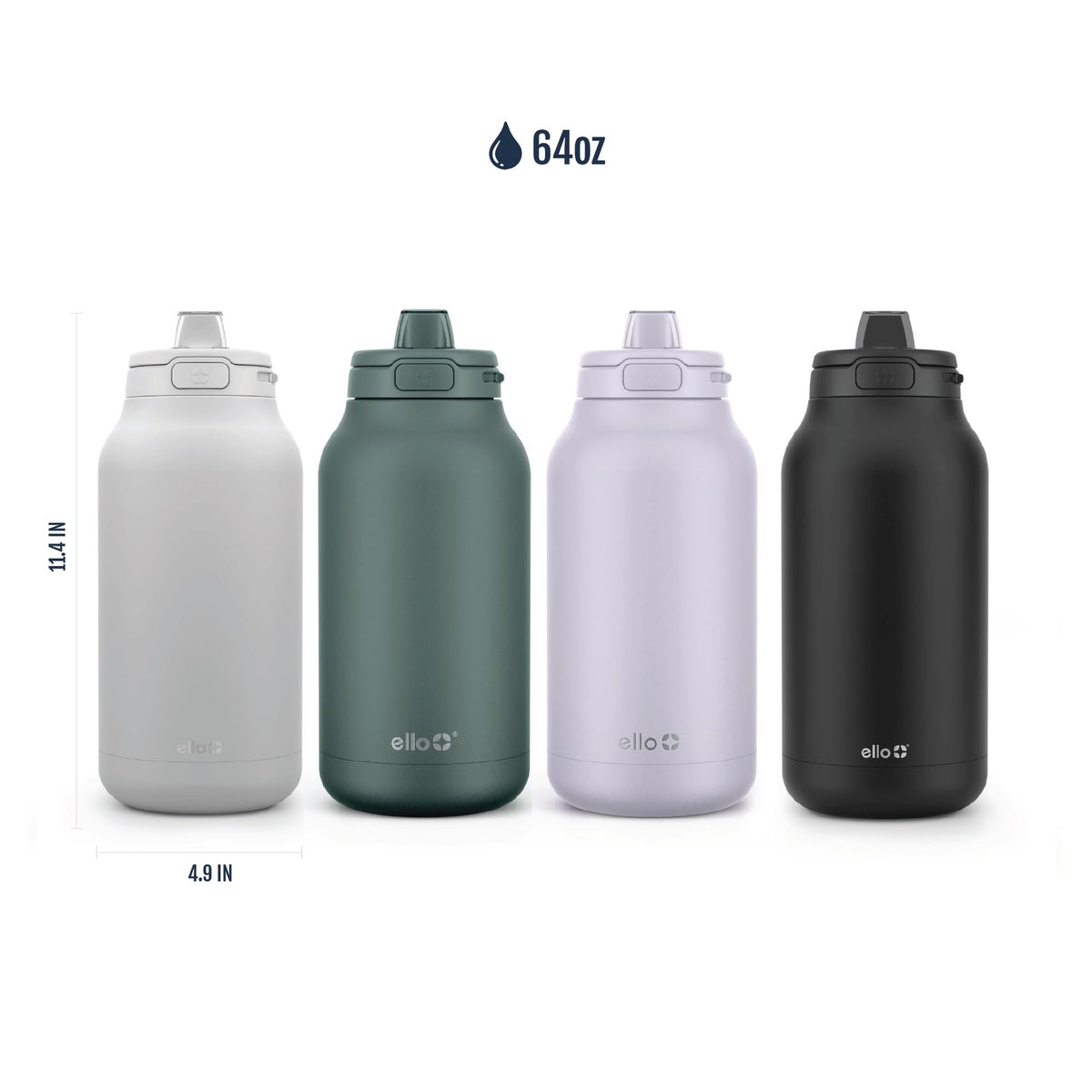 Hydra 64oz Half Gallon Water Jug with Handle and Motivational Time Markers for All Day Hydration (Celeste / 64 Ounces)