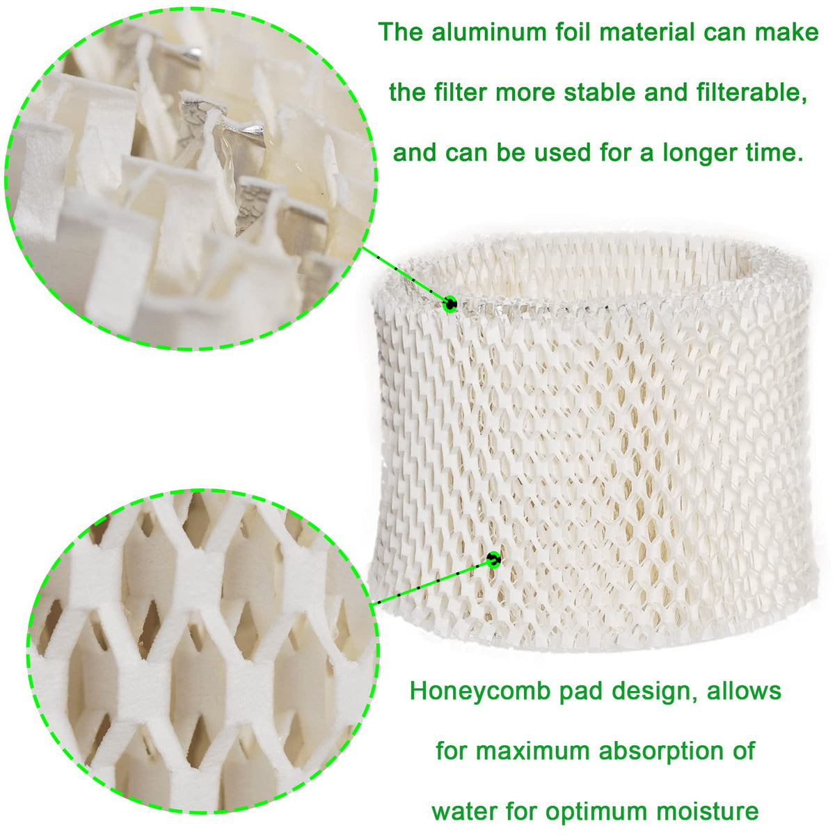 4Pack Replacement Humidifier Wick Filters Compatible with Kaz & Vicks 3020 V3100 V3500 V3600 V3800 V3900 Honeywell HCM (Pack of 4)