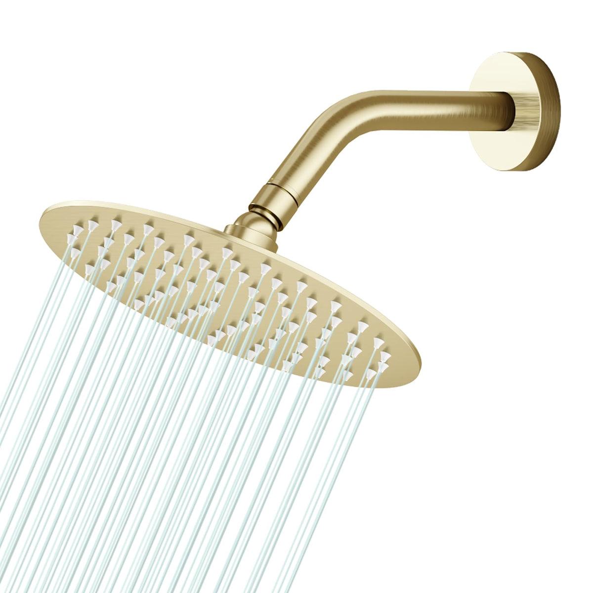All Metal 6Inch Rain Shower Head (Brushed Gold / 6 Inch)