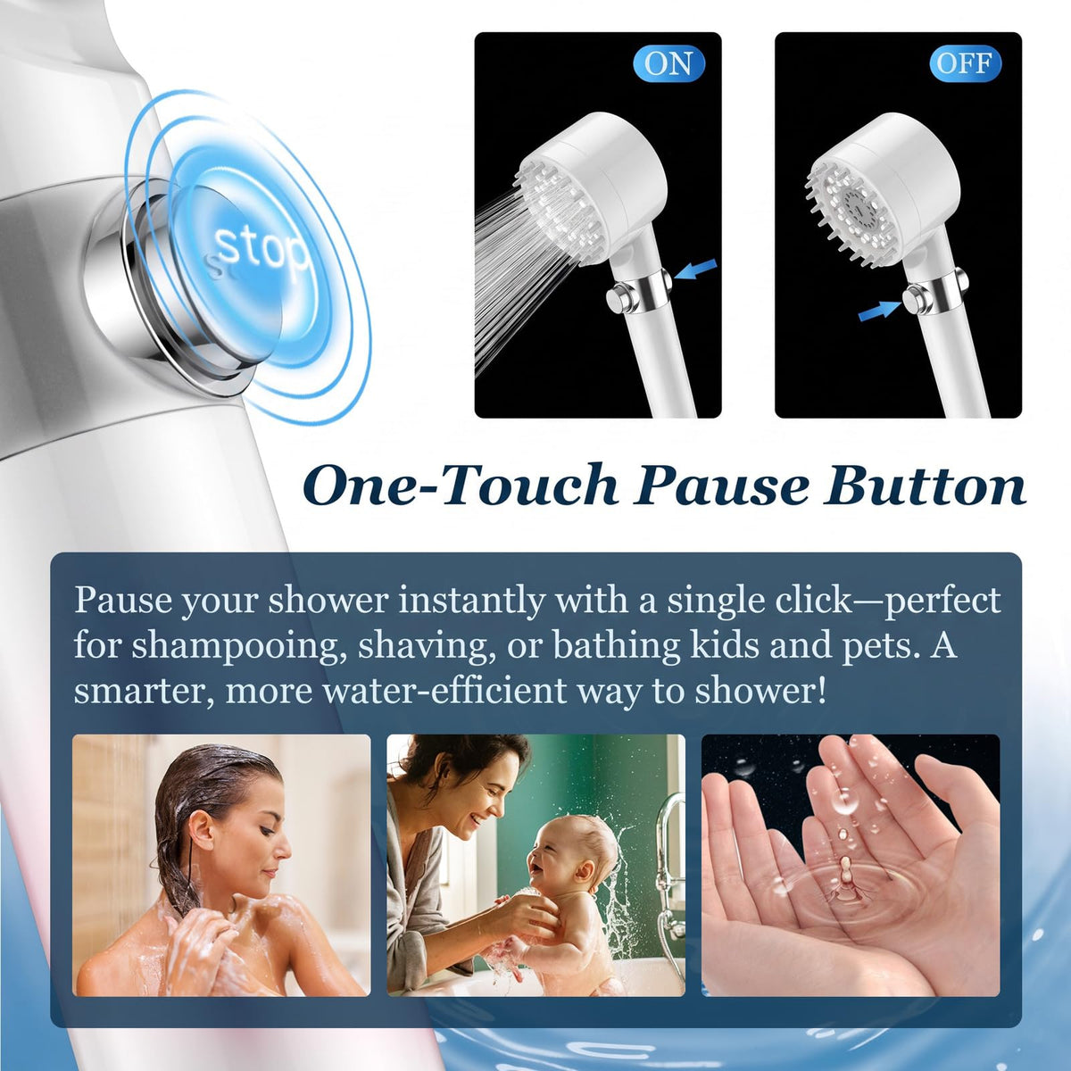 Filtered Shower Head with Handheld (White)