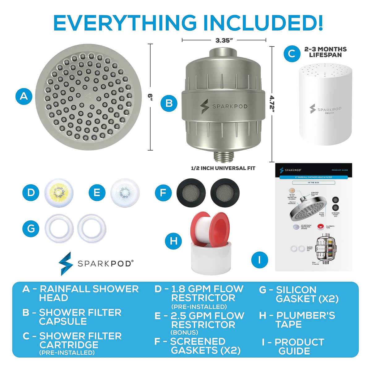 Filtered Shower Head (2. Elegant Brushed Nickel)