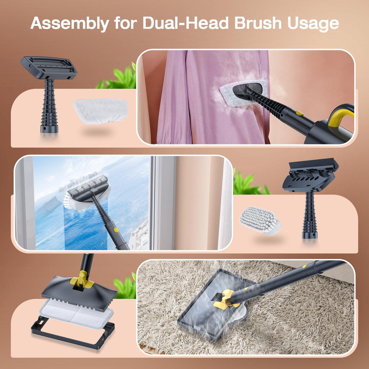 10-in-1 Steam Cleaner, Detachable Handheld Steam Mop for Multi-Surface (Gray)