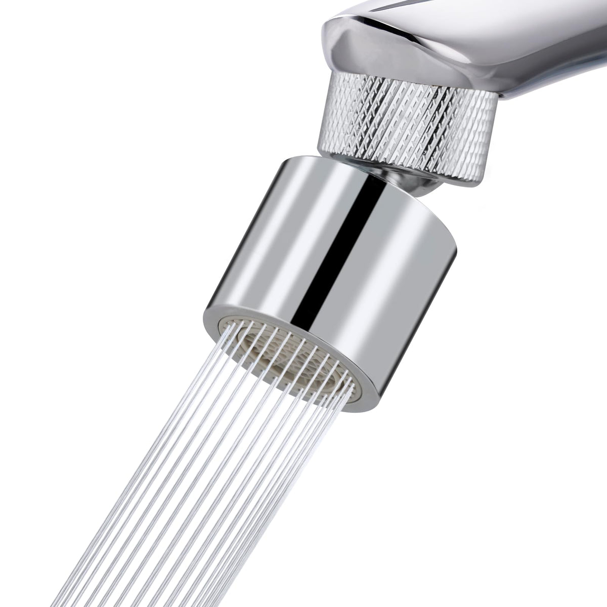 Dual function Metal Faucet Aerator (Upgraded Aerator with 1 Swivel Joints / Silver)