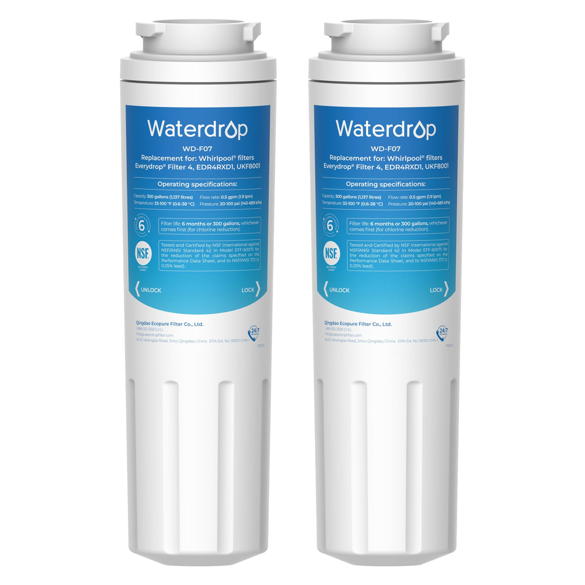 UKF8001 Water Filter Replacement for EveryDrop® Filter 4 (Standard 2 Count (Pack of 1))