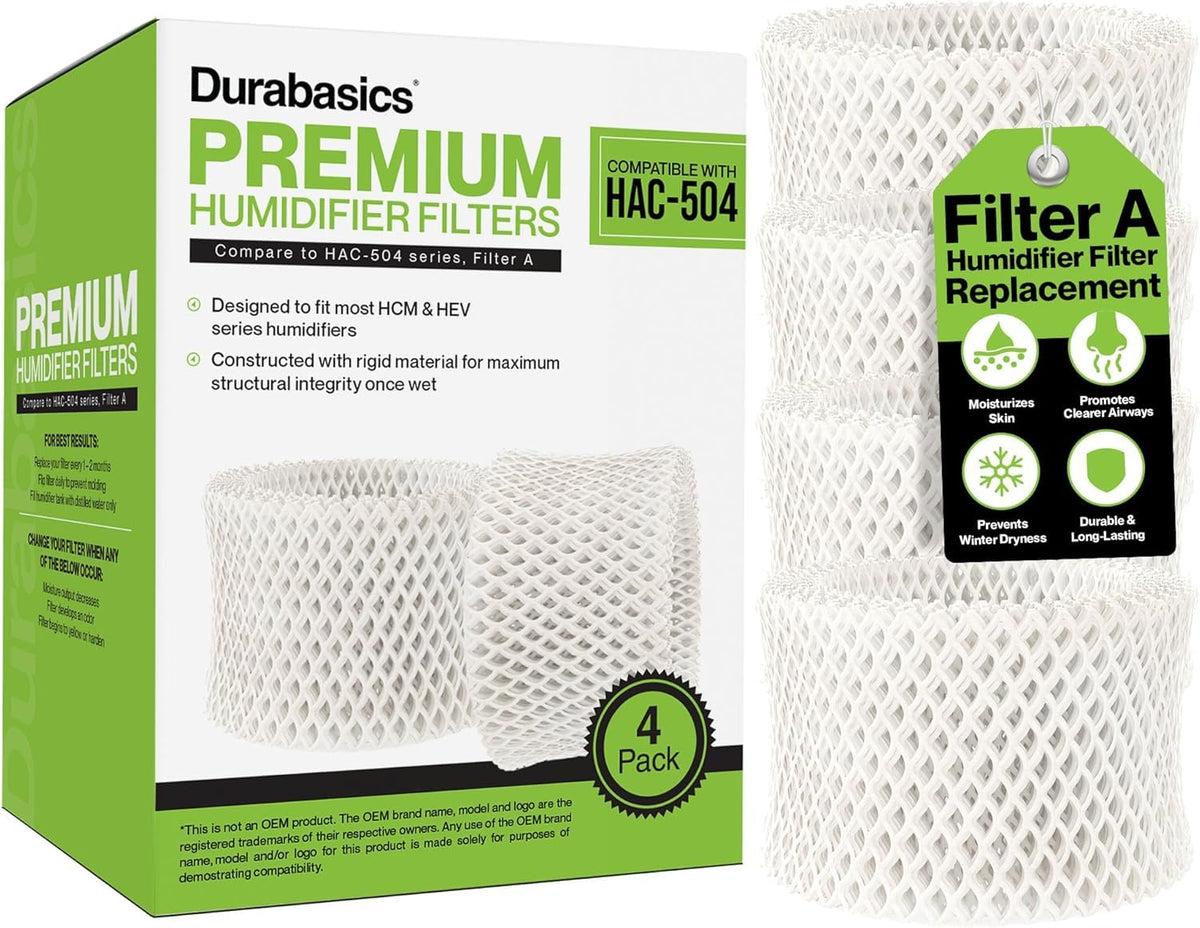 4 Pack of Premium Humidifier Filters Compatible with Honeywell Humidifier Filters HAC (White-4 Pack)