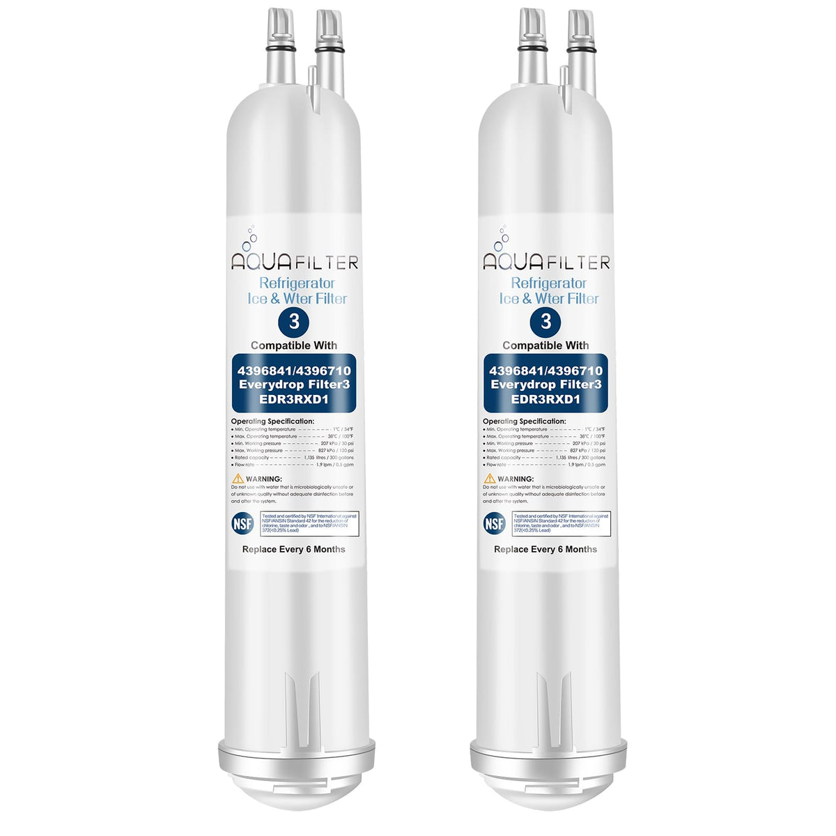 FILTER3 4396841 Refrigerator Water Filter Replacement Compatible with 4396841 4396710 EDR3RXD1 EDR3RXD1B Filter 3 P1WB2 P2RFWG2