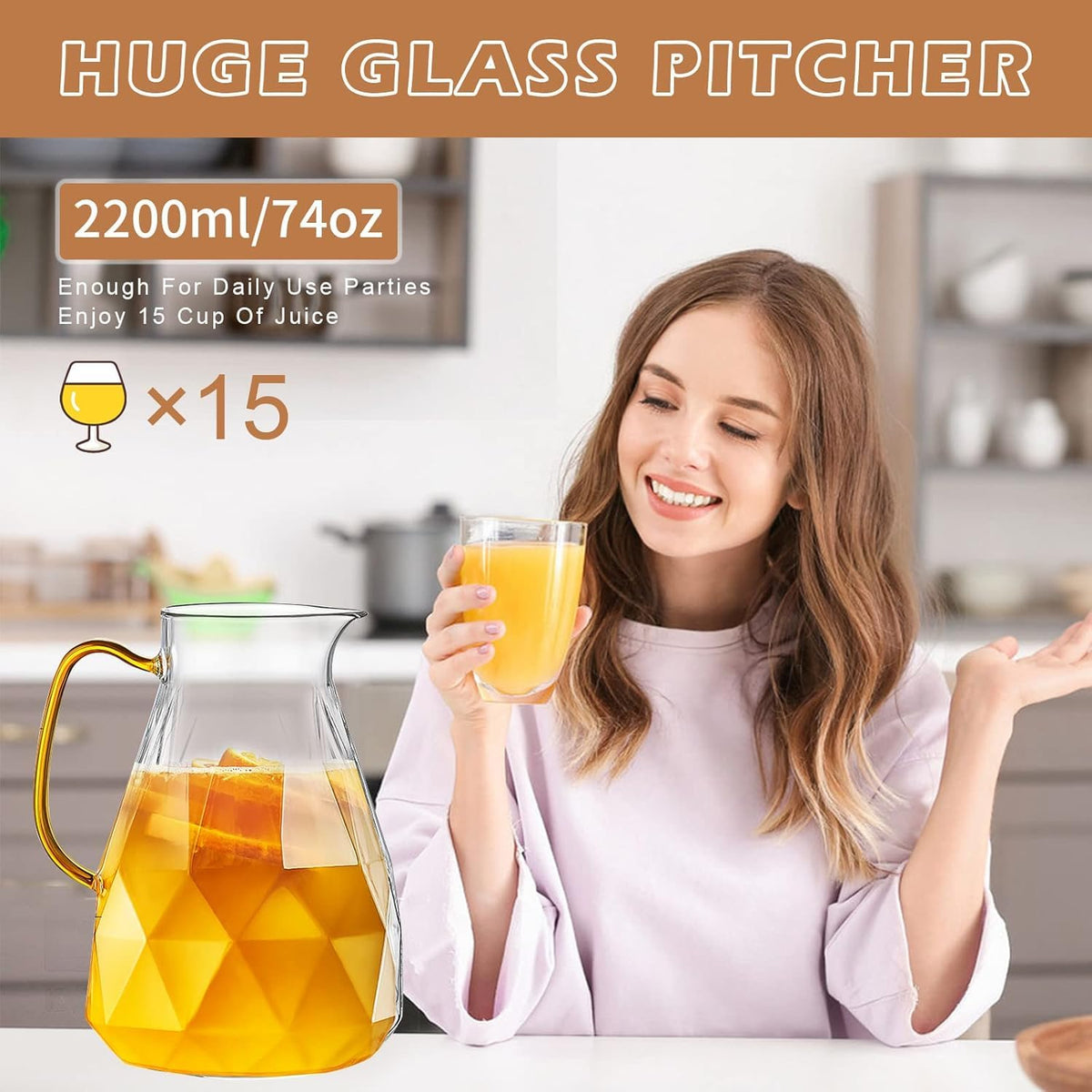 Glass Pitcher (74.7 ounces)