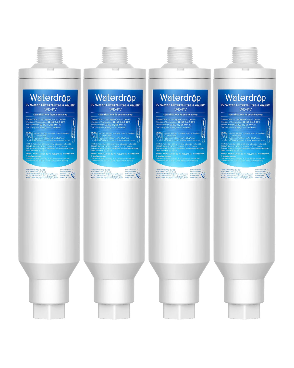 RV Inline Water Filter (Filter 4 Pack)