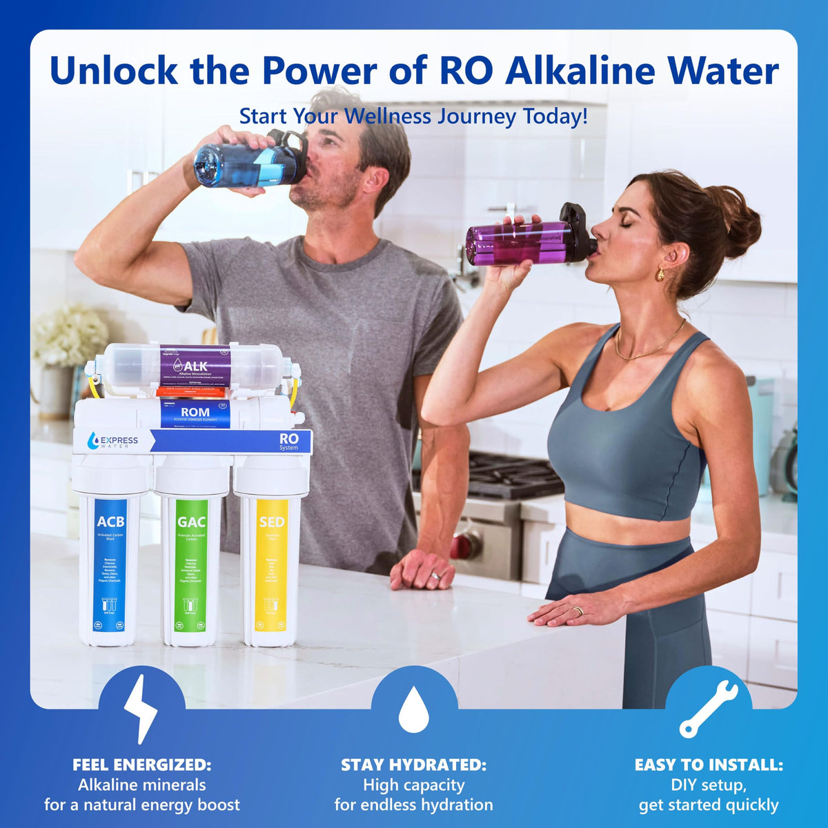 Reverse Osmosis Water Filter System (Osmosis + Minerals / Modern Chrome)