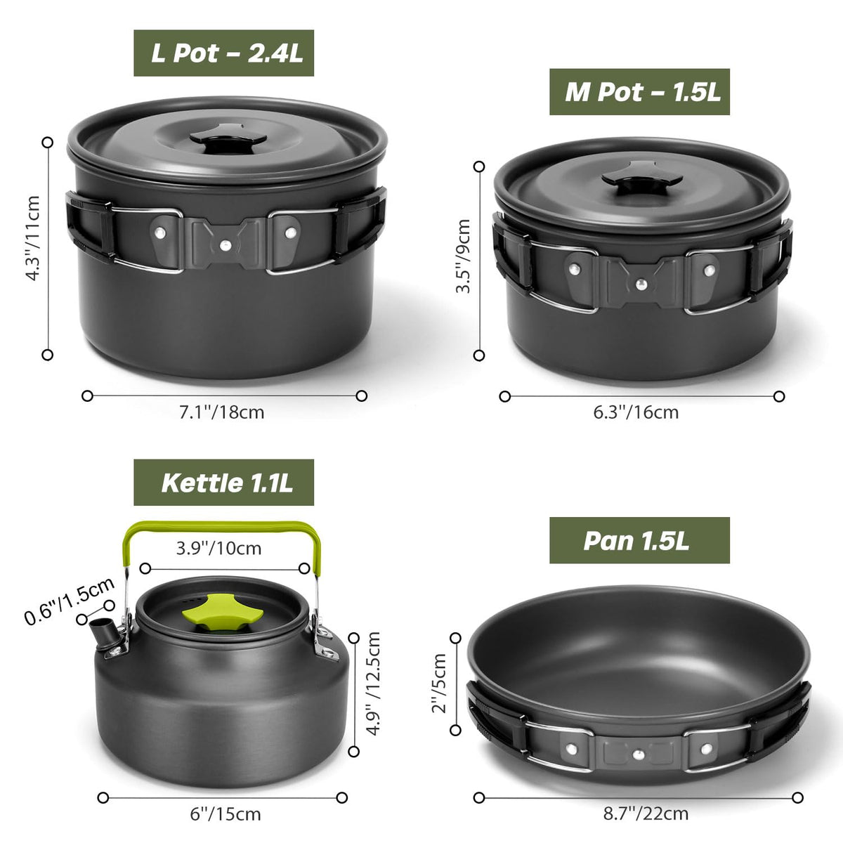 29pcs Camping Cookware Mess Kit