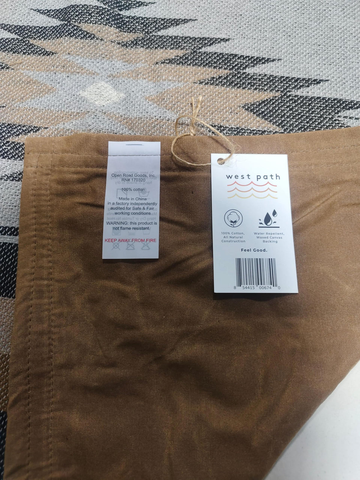 Waxed Canvas Camping Blanket & Bedroll (Brown Diamond / X-Large)