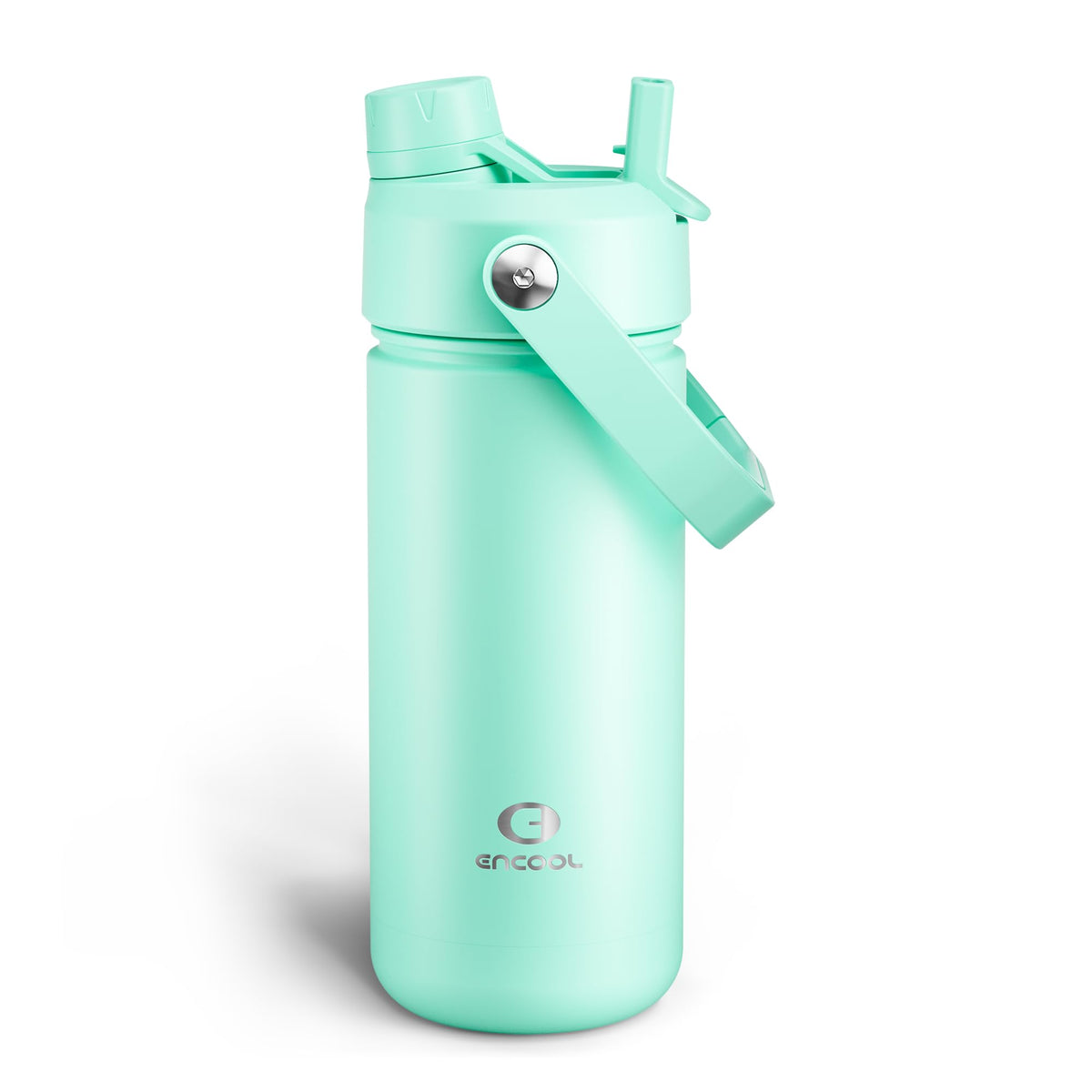Insulated Water Bottle with Straw Stainless Steel Water Bottle (18 Ounces / Brook Green)