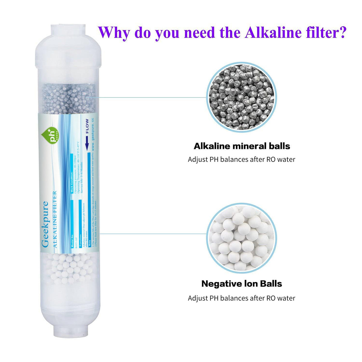 10 inch Alkaline pH+ Water Filter 1