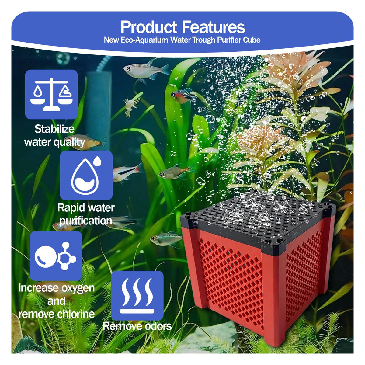 2PCS Pure Cube Water Trough Filter (RED)