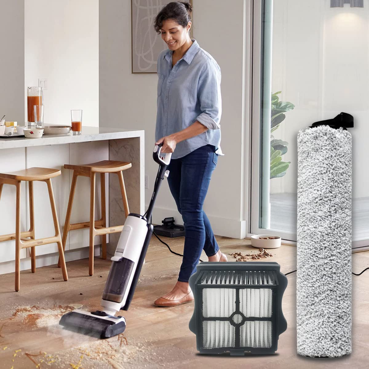 Brush Roller for Tineco Floor ONE S5 Steam Vacuum Cleaner Replacement HEPA Filter Vacuum All
