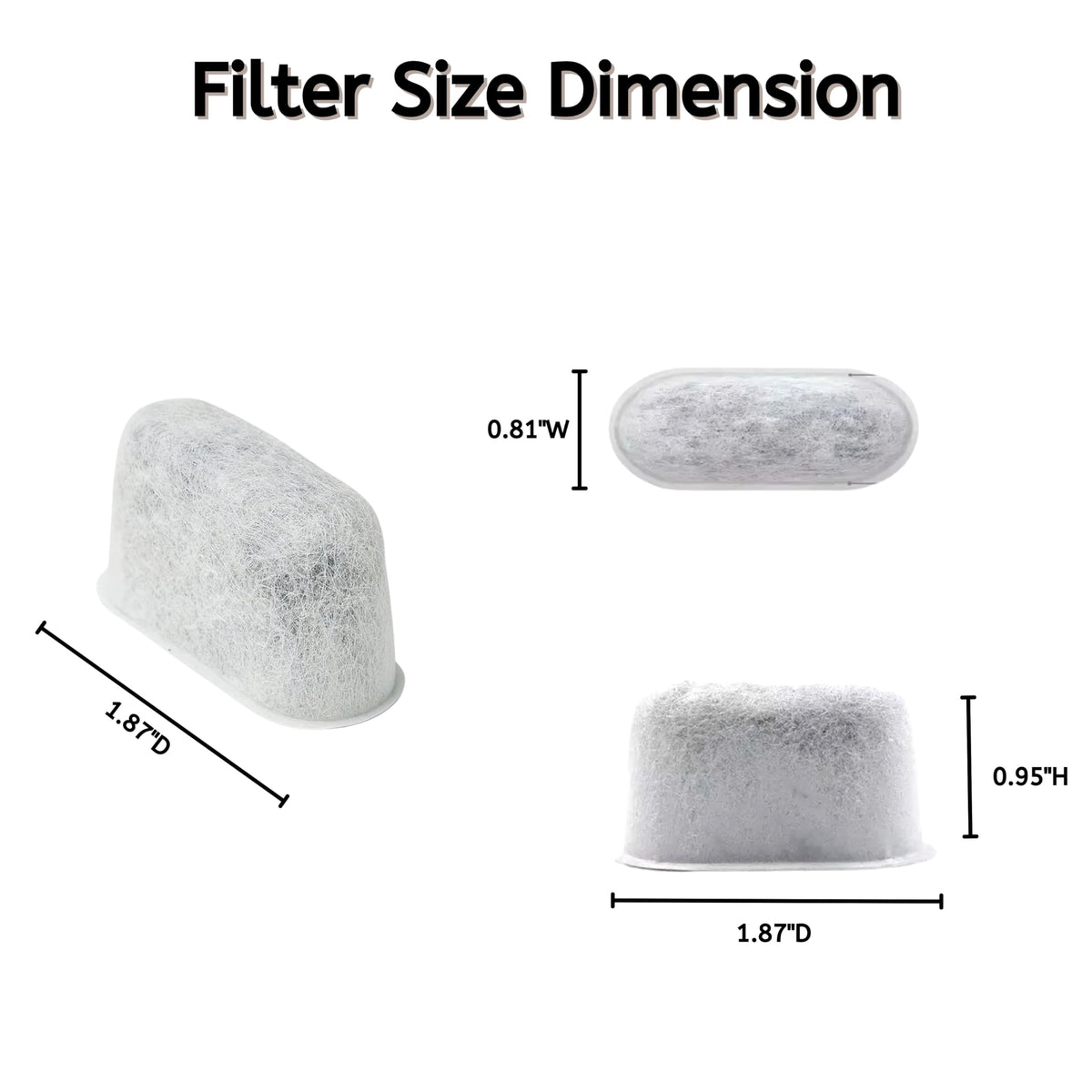 Activated Charcoal Water Filters Replacement Compatible with Cuisinart Coffee Machine Part DCC (48 PK)