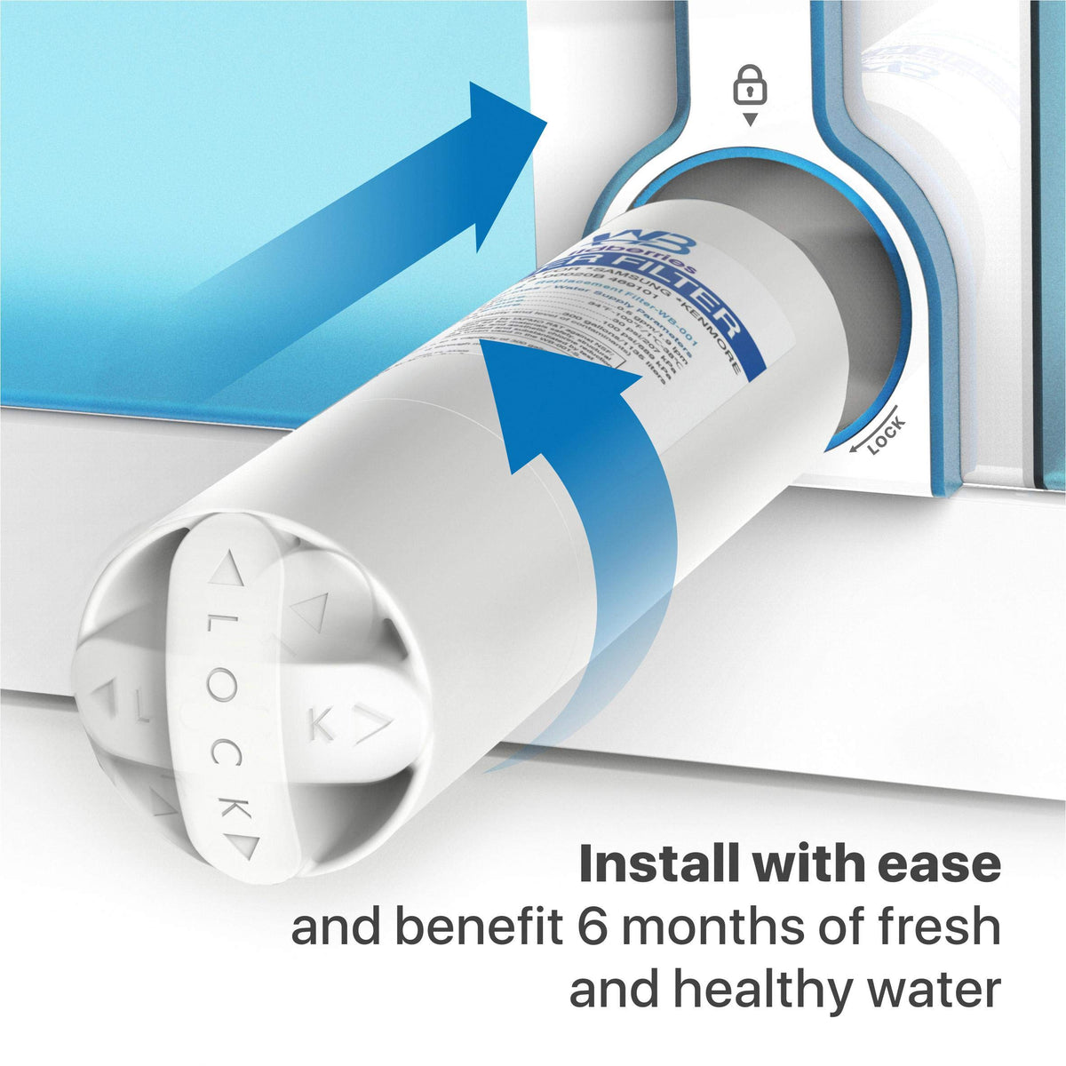 RS25J500DSR AA Replacement for Samsung Refrigerator Water Filter Compatible with Samsung RS25J500DSR