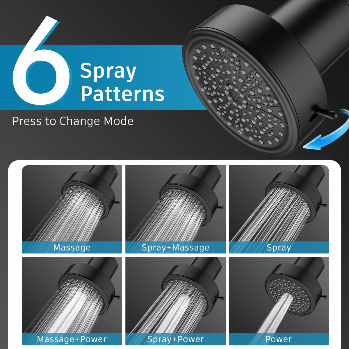 Filtered Shower Head (Black)