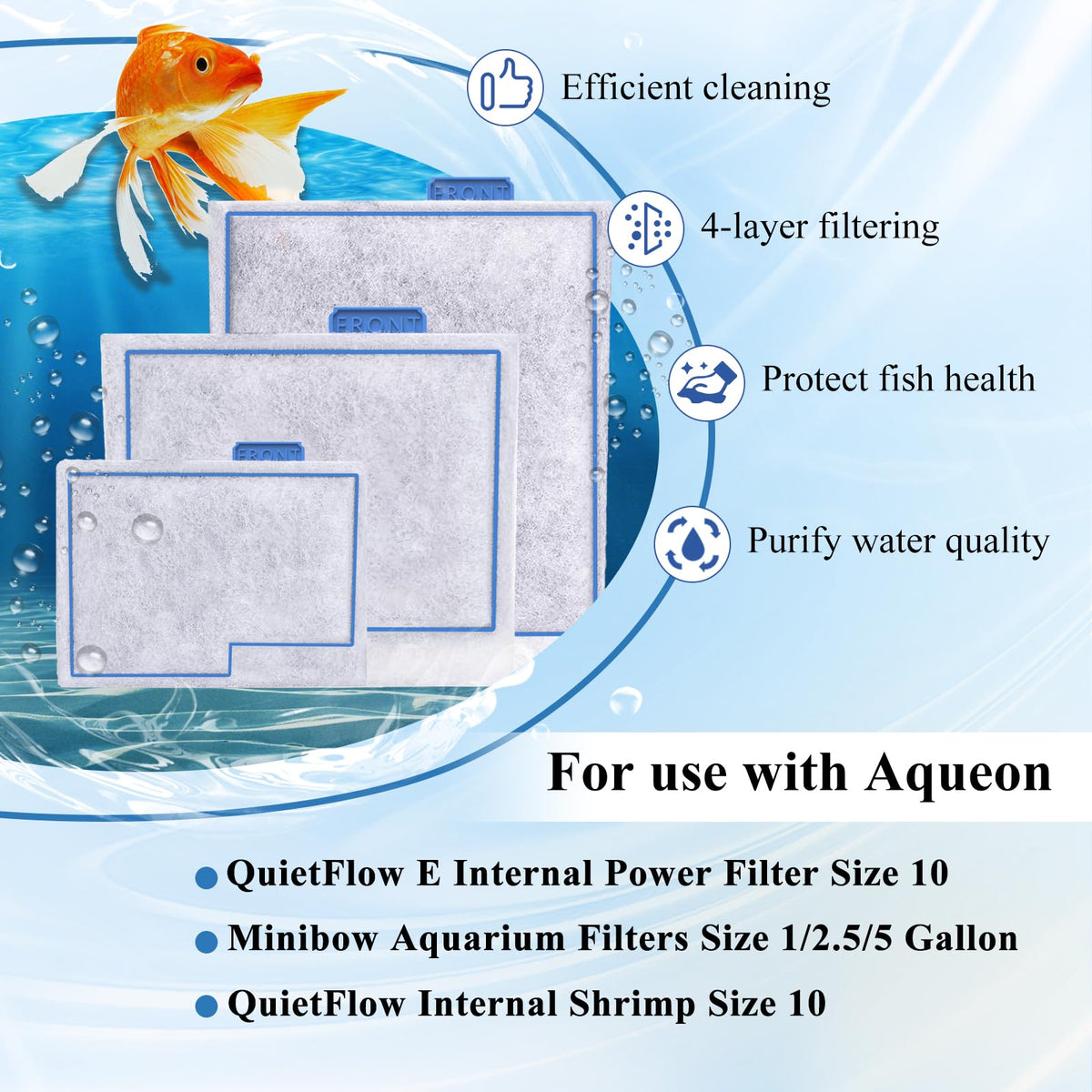 8 Pack Small Filter Cartridge Compatible with Aqueon Filters (Small-8 Pack)