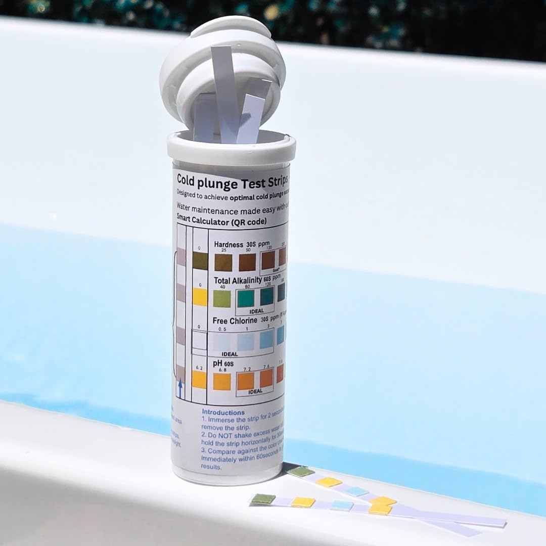 4-in-1 Cold Plunge Comprenhensive Water Quality Test Strips, Smart QR Code Testing. 100 Test-Strips