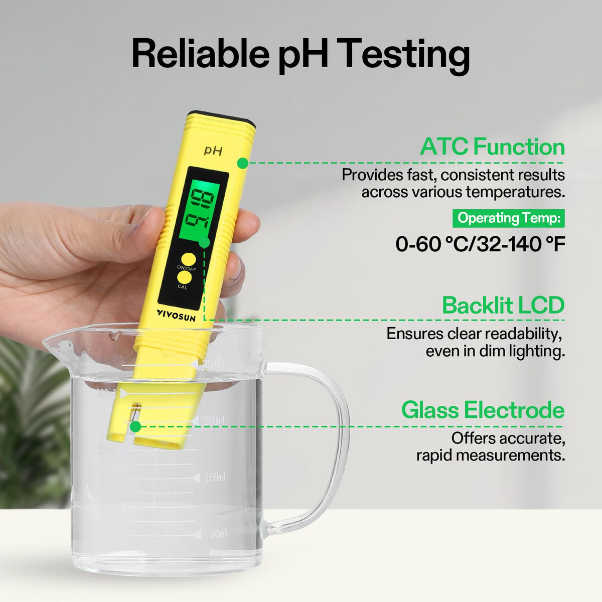 Digital pH Meter (Yellow, green, blue)