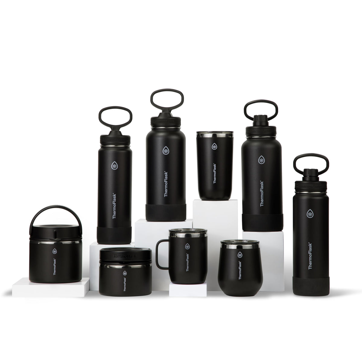 Insulated Water Bottle with Spout Lid (Black / 24 Ounces)