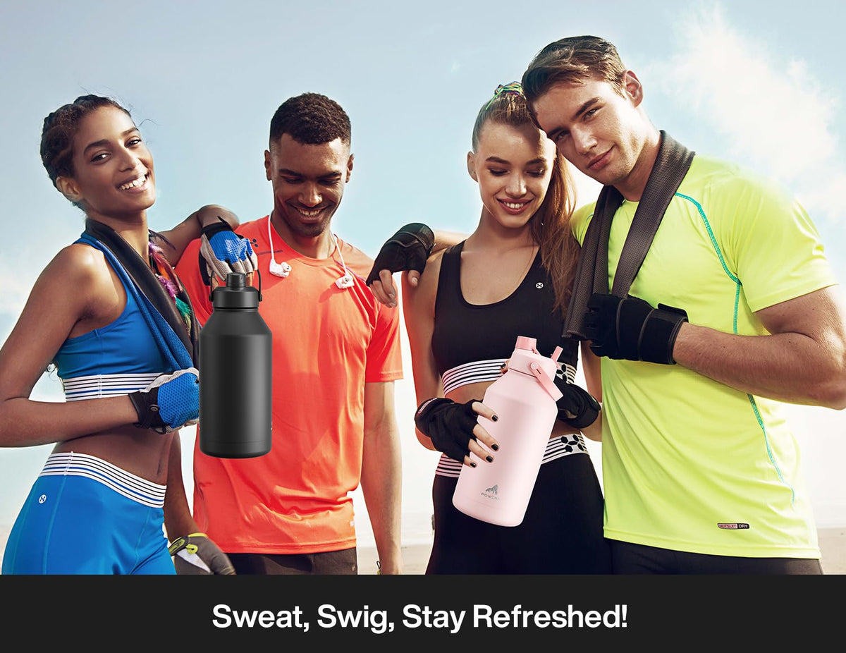 64 oz Insulated Water Bottle with 2 (Dark Knight / 64 Ounces)