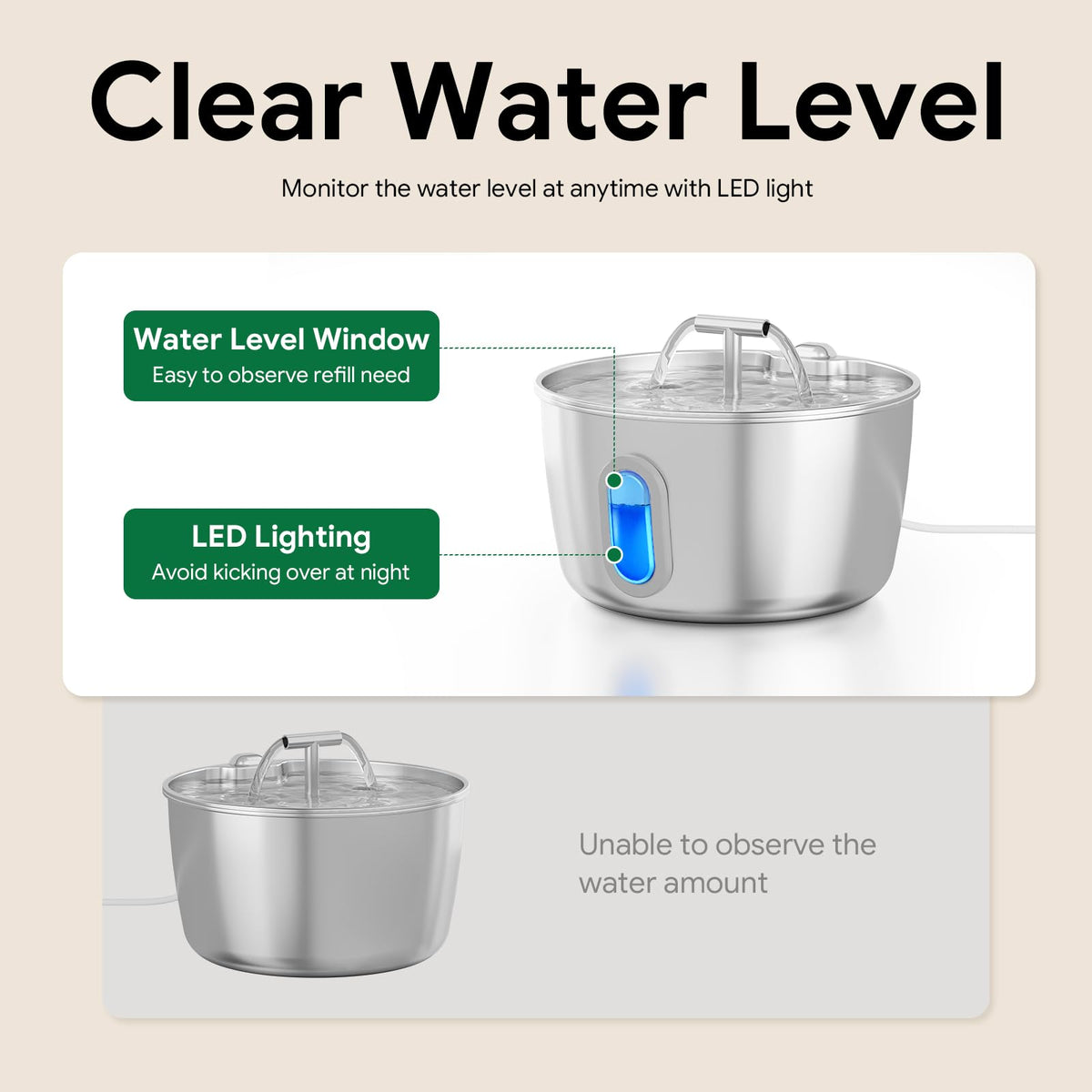 Stainless Steel Cat Water Fountain