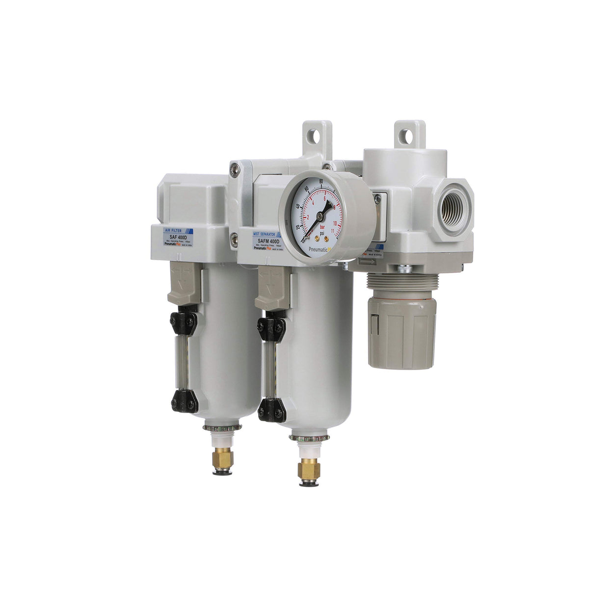 SAU430-N04DG-MEP 3-Stage Air Filter Dryer Regulator, 1/2" NPT (Metal Bowl - Auto Drain)