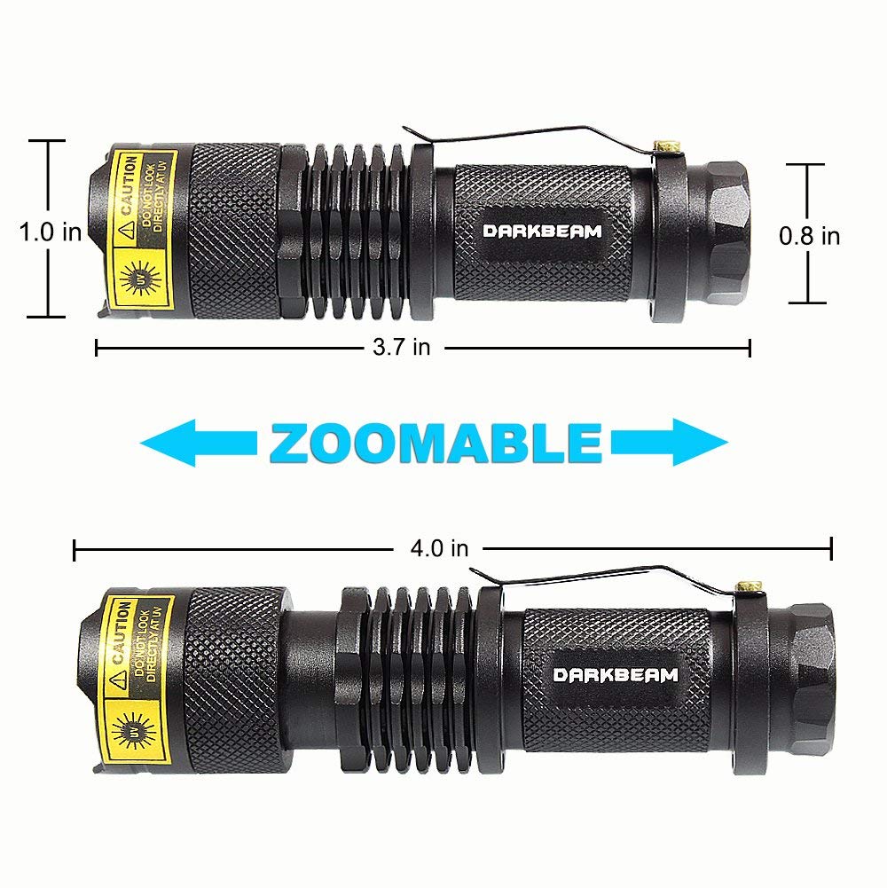 UV 395nm Flashlight Blacklight Wood's lamp Black Light Mini