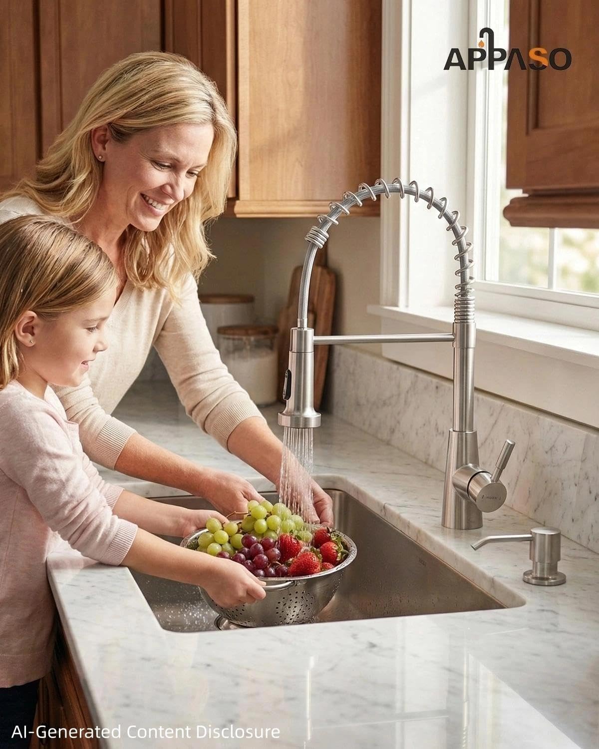 Kitchen Faucet with Soap Dispenser Pull Down Sprayer Brushed Nickel (Brushed Nickel)